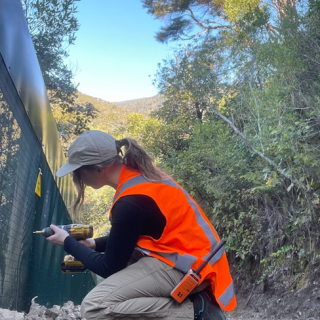 Helping to rebuild the fence