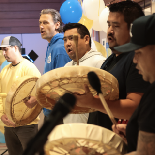 The Tla'amin Nation Drummers opened official ceremonies with a Welcome song