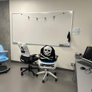 Nursing simulation suites decorated for Halloween