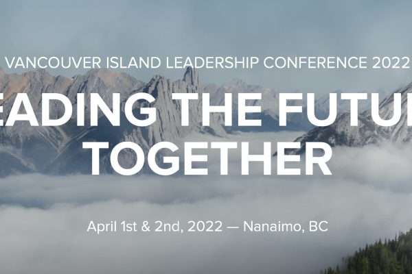 Leading the Future Together text with a background of mountains