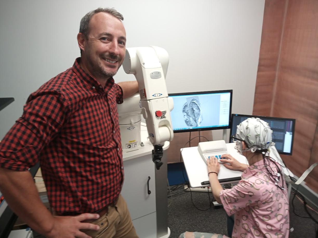 Travis Baker in his lab