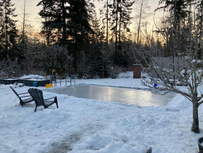 A backyard ice rink